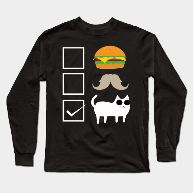 Burger Beard Cat Long Sleeve T-Shirt by catees93